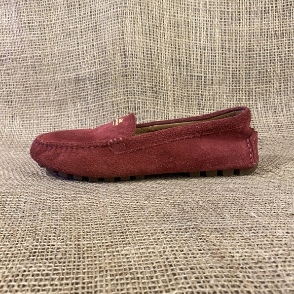 Coach slip-on loafer driving shoe flats suede leather amber red women's 7.5B - Picture 3 of 10